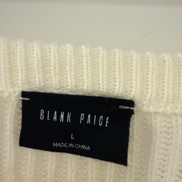 Blank Paige Rainbow Arc Slouchy Off The Shoulder Sweater Ivory Multi Large - Picture 2 of 12